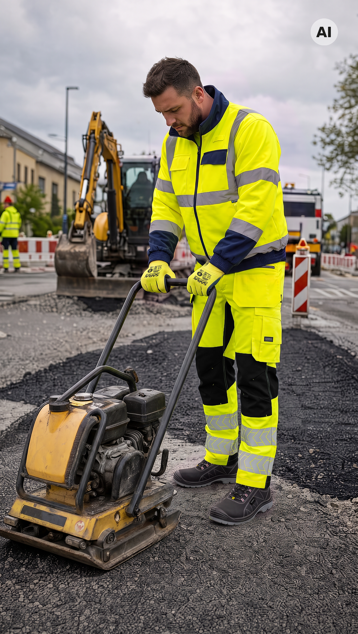 Hose mit zusätzlichen Taschen MONTER HI-VIS