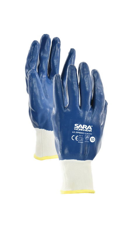 Rękawice powlekane nitrylem RPN003 NITRIL BLUE