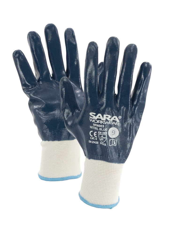 Rękawice powlekane nitrylem RPN003 NITRIL BLUE