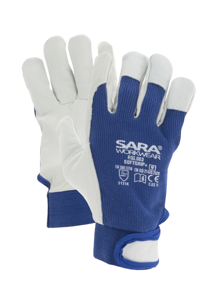Rękawice ze skóry licowej RSL003 SOFTGRIP+