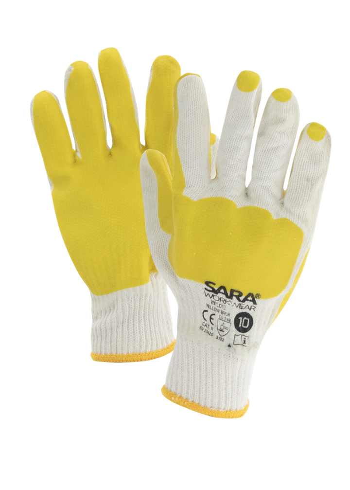 Rękawice powlekane lateksem RPL013 YELLOW BRUK
